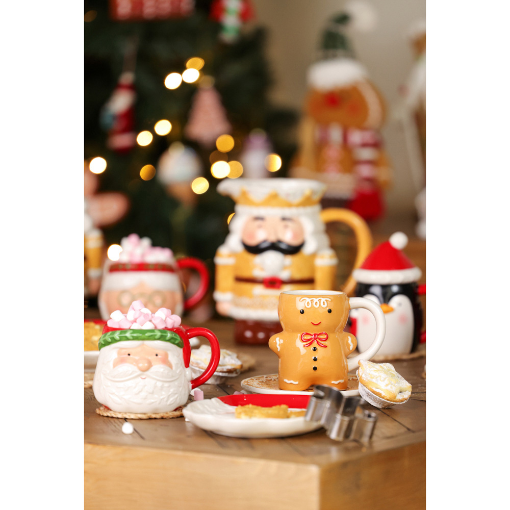 The Seasonal Gift Co. Santa & Friends Gingerbread Man Ceramic Mug Small Image 3