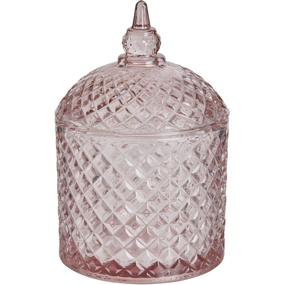 Wilko Large Blush Glass Trinket Jar Wilko