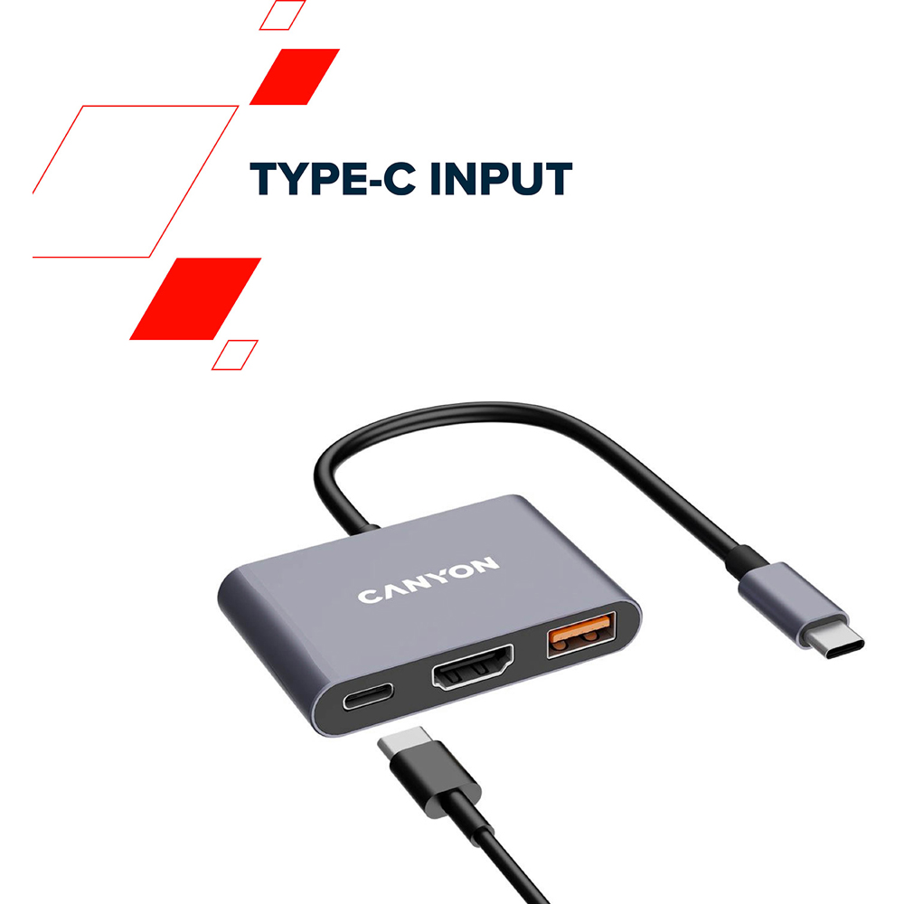 Canyon DS-4 3-in-1 Grey USB-C Port Hub Image 8