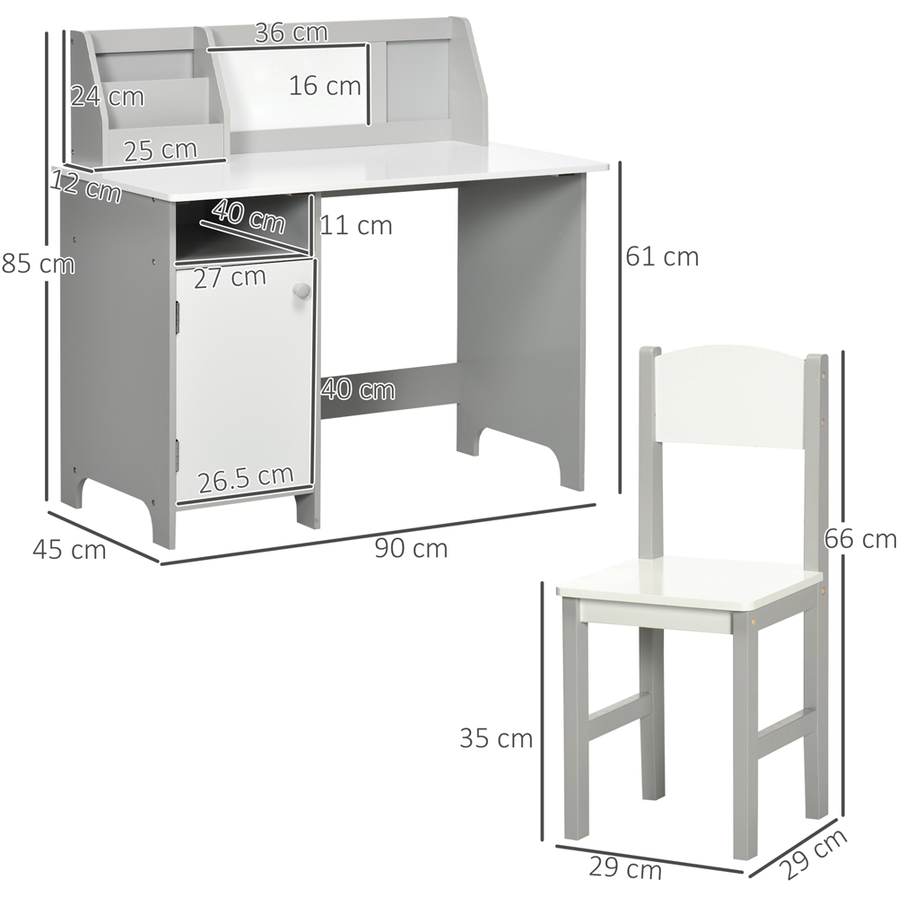Playful Haven 2 Piece Kids Desk and Chair Set Grey Image 6