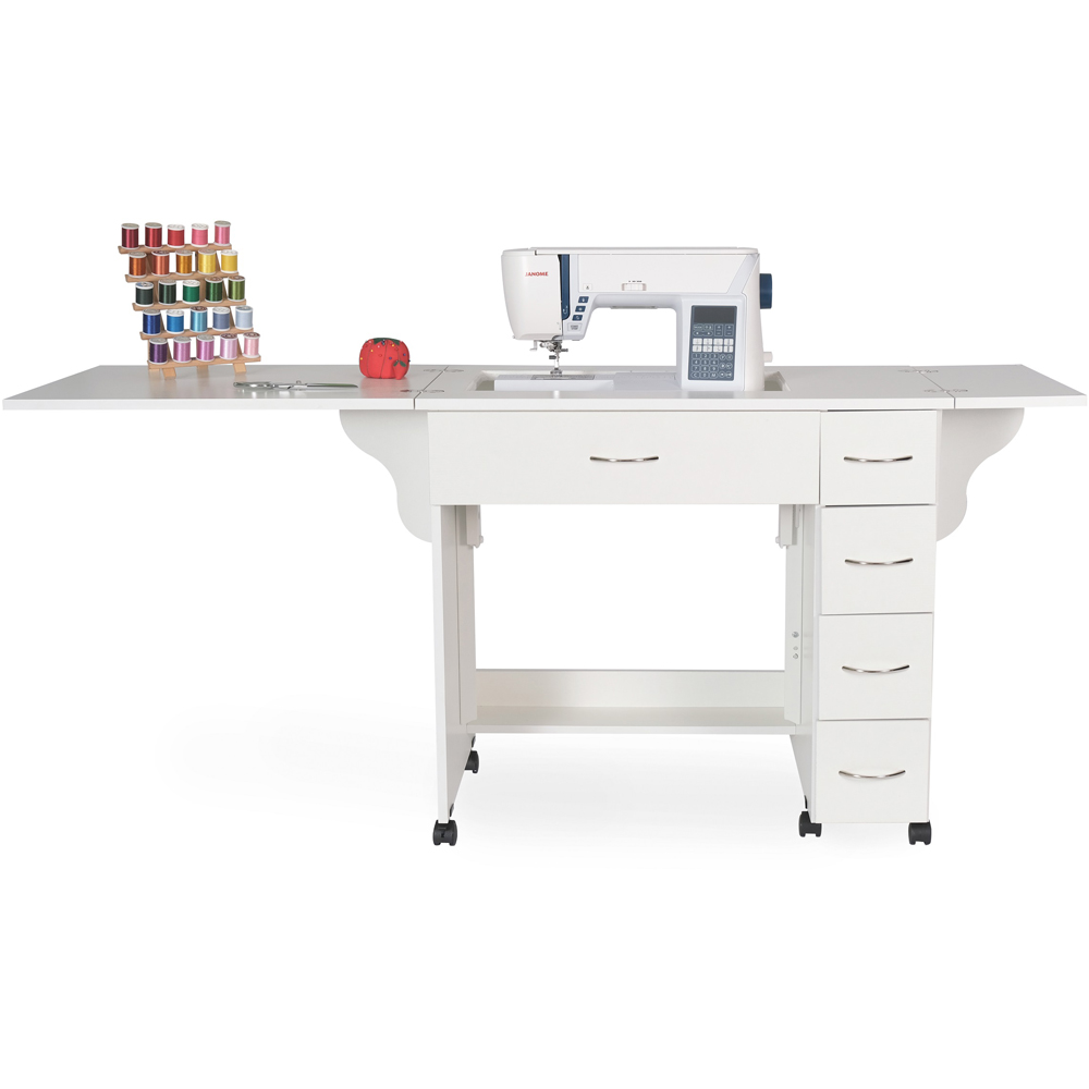 Arrow Cabinets Alice 211 4 Drawer Ash White Fold-Out Sewing Cabinet Image 2