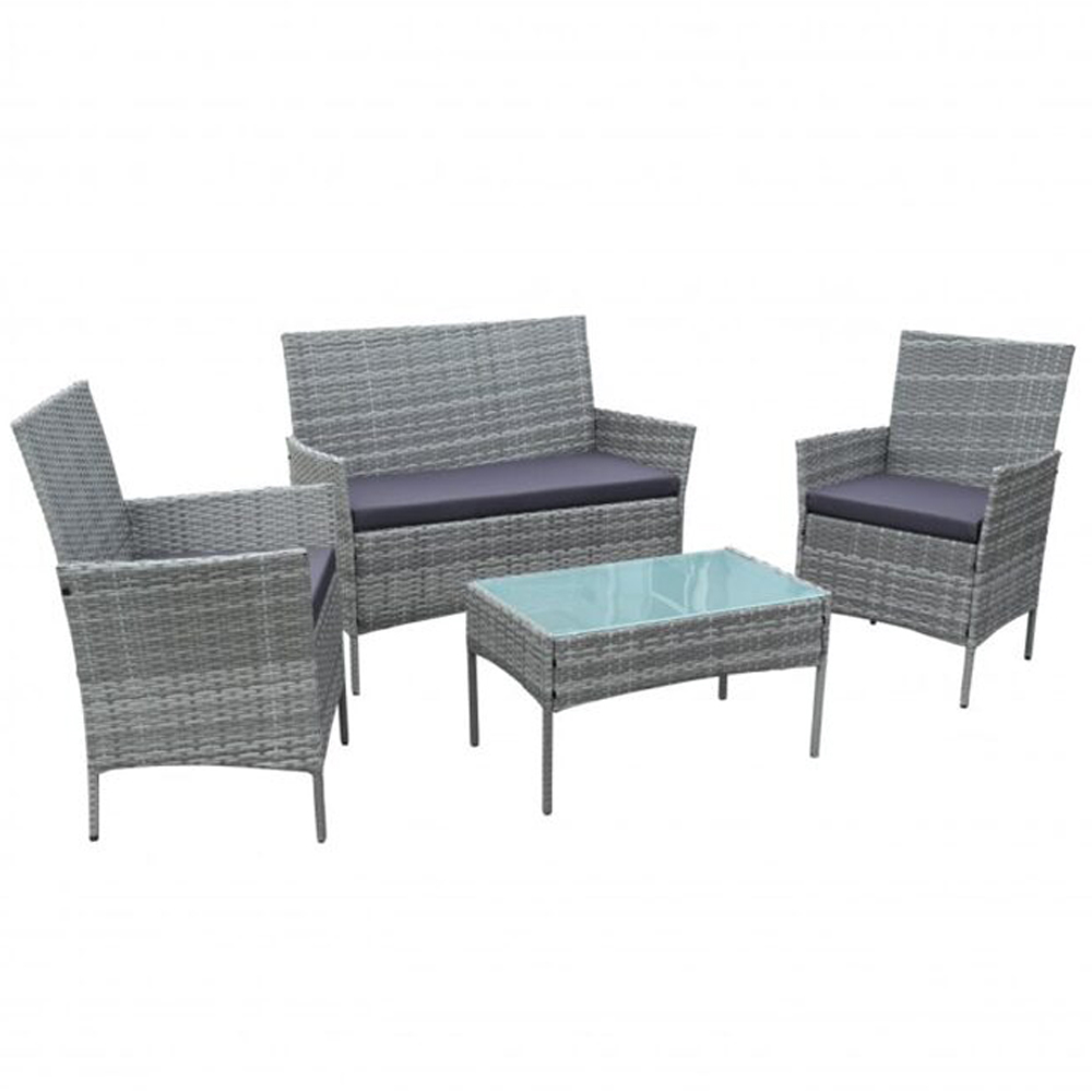 Neo 4 Seater Grey Rattan Sofa Lounge Set Image 2