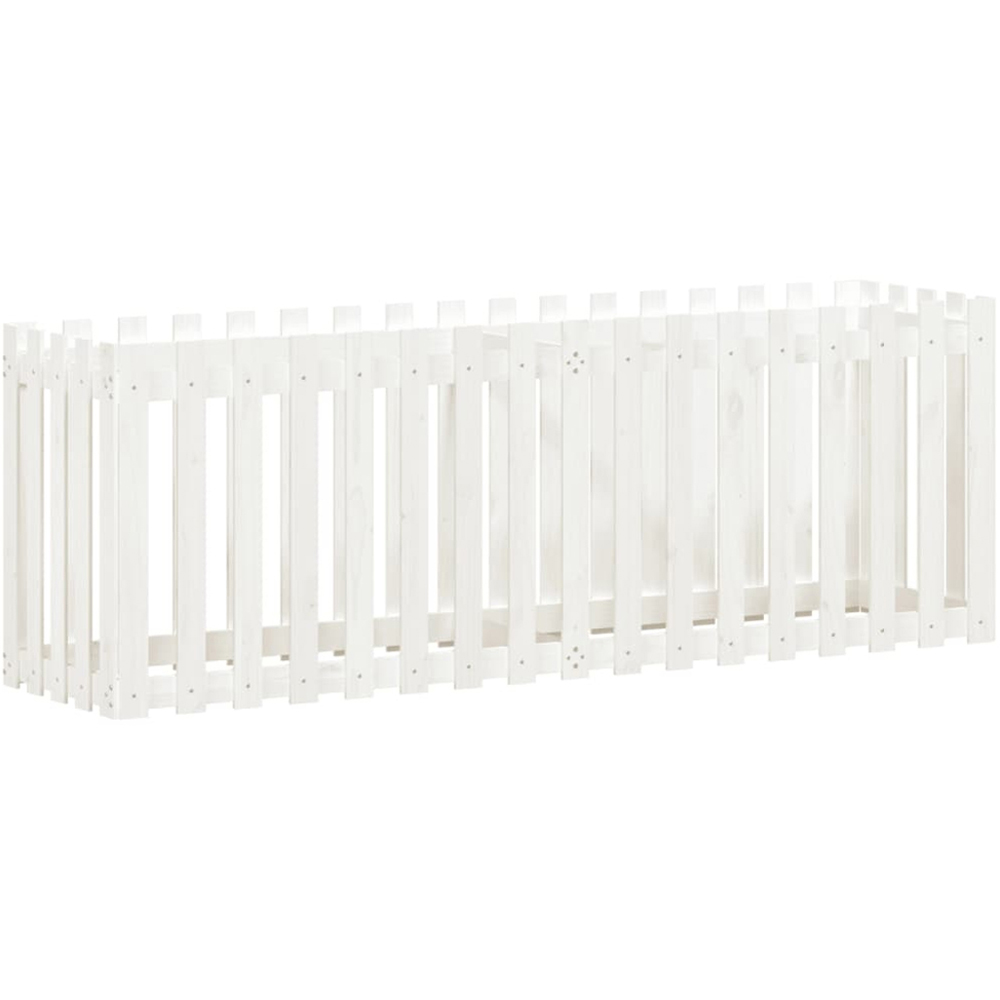 vidaXL White Solid Pine Wood Raised Garden Bed 70 x 200 x 50cm Image 4