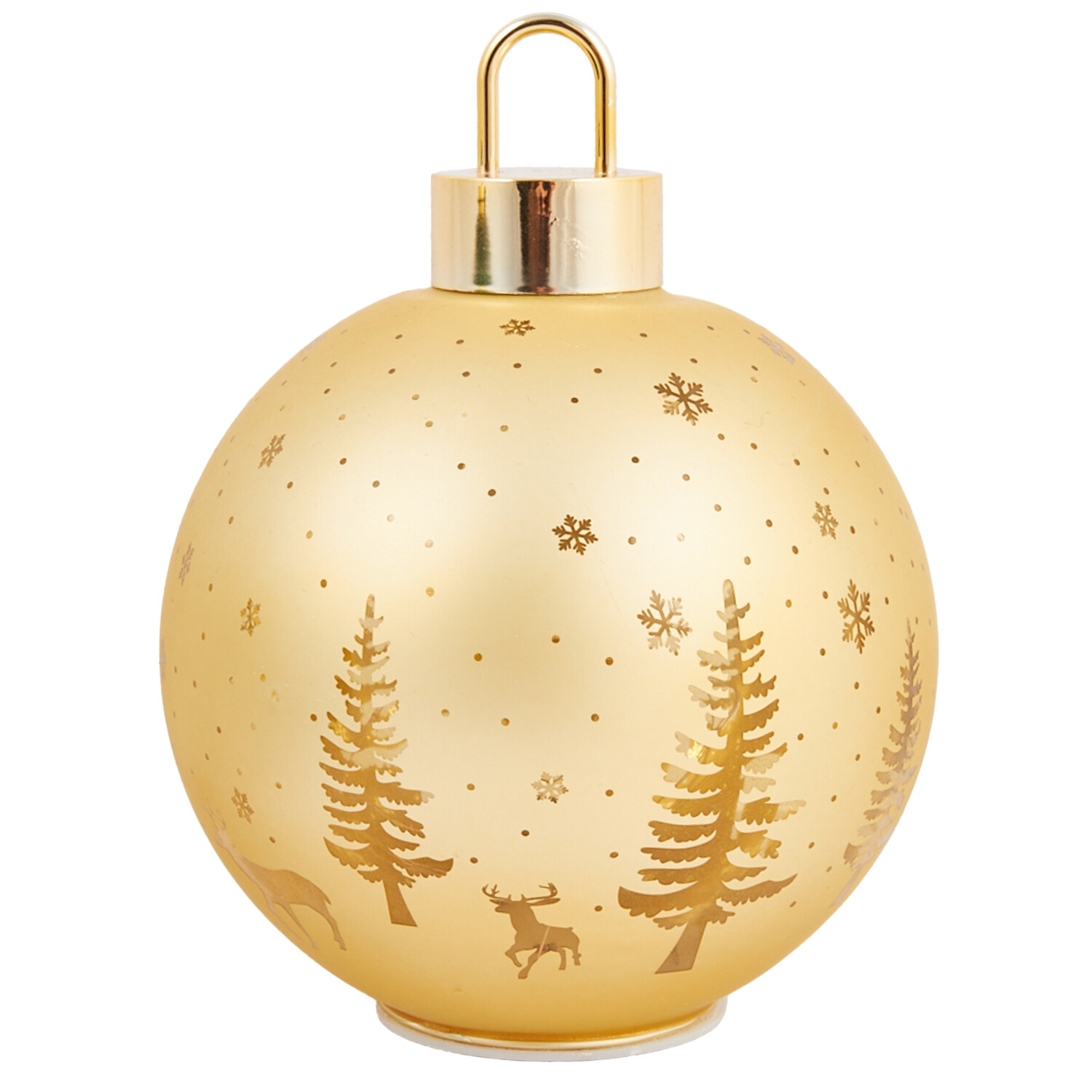 Christmas Scene LED Bauble - Gold or Green Image 2