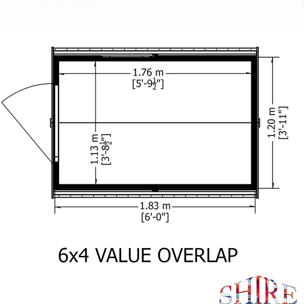 Shire 6 x 4ft Dip Treated Overlap Shed Image 7