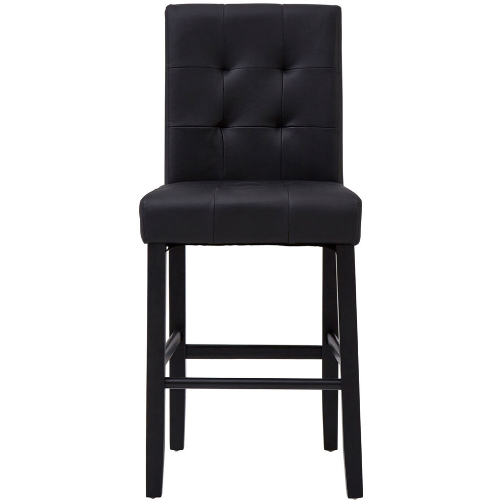 Premier Housewares Regents Park Black Leather Bar Chair Image 2