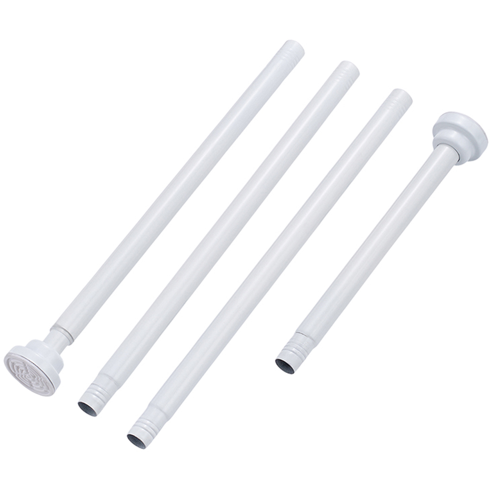 Living and Home 45-170cm White Stainless Steel Telescopic Curtain Rod Image 2