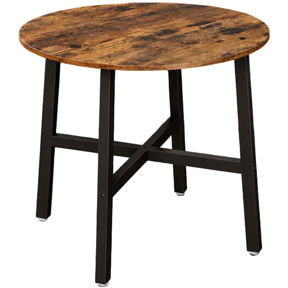Modcraft 2 Seater Industrial-Style Round Dining Table Rustic Brown and Black Image 2