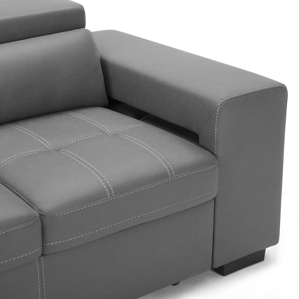 Home Detail Scarlett 5 Seater Grey Air Leather Left Hand Corner Sofa Image 7