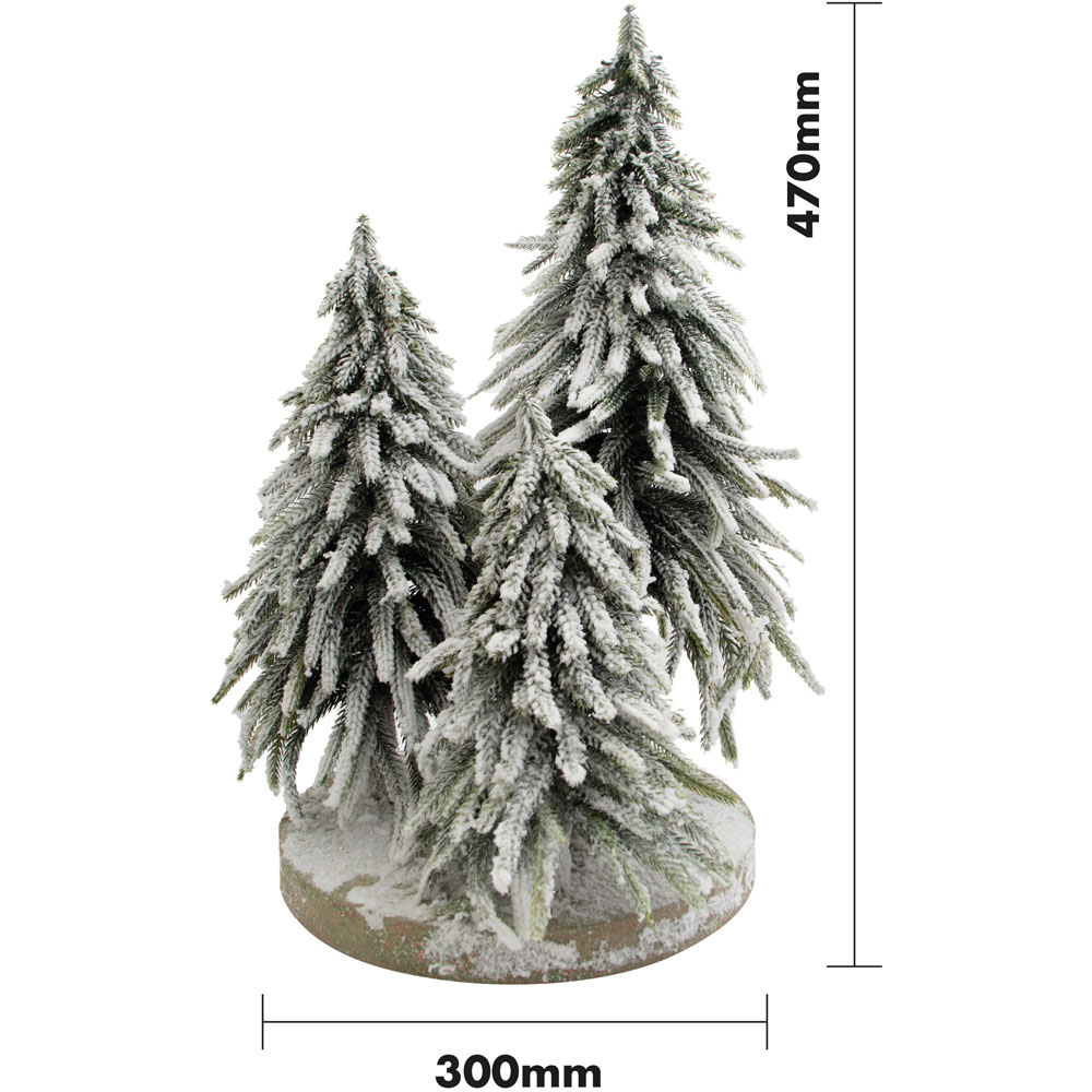 St Helens 3 Tree Snow Finish Decorative Christmas Display Image 8