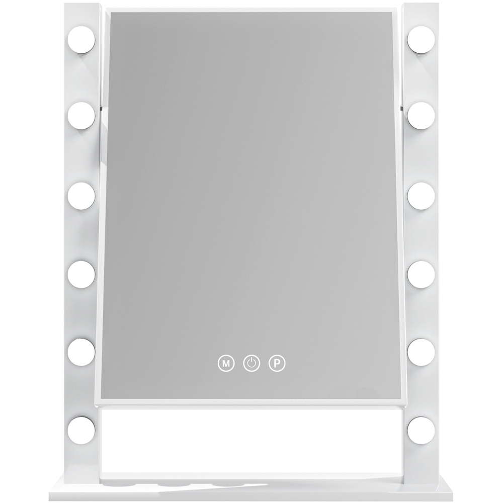 Jack Stonehouse White Mae Hollywood Vanity Mirror with 12 LED Bulb Image 1