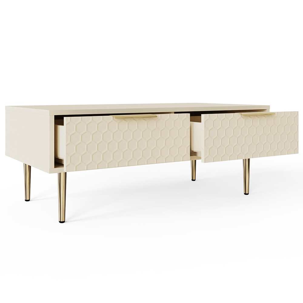 GFW Azariah 2 Drawer Ivory Coffee Table Image 4