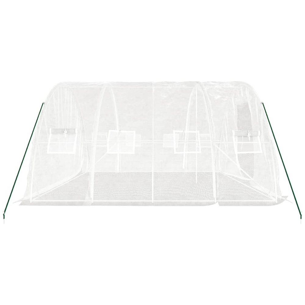 vidaXL White Polyethylene Galvanised Steel Frame 16 x 13.1ft Greenhouse Image 4