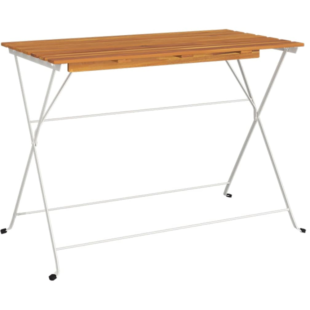 vidaXL 4 Seater Brown and White Foldable Bistro Table Image 2