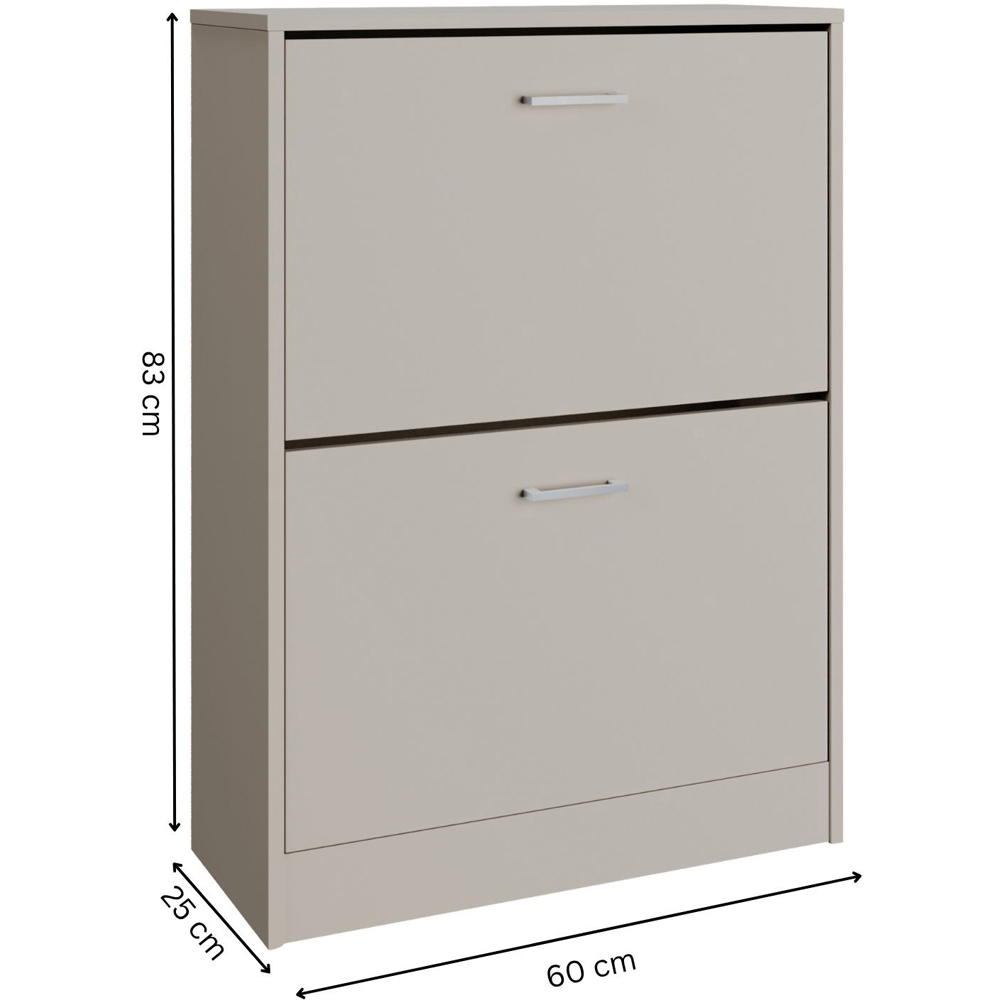 GFW Stirling 2 Tier Grey Shoe Cabinet Image 9