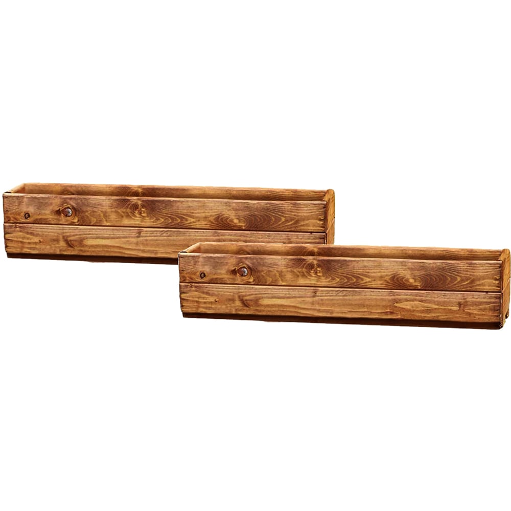 Lechuza Hortico Scandinavian Redwood Window Box Planter 76cm 2 Pack Image 1