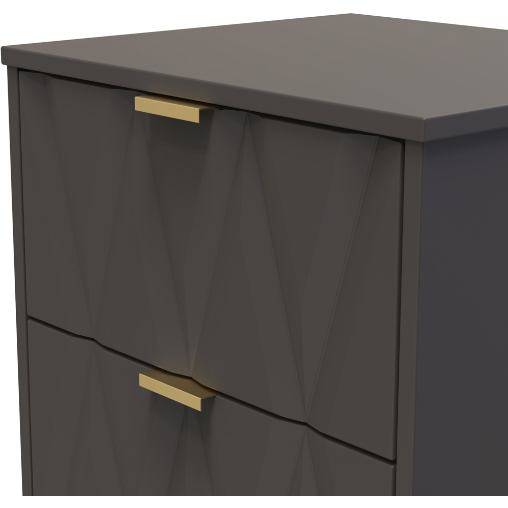 Crowndale Las Vegas 2 Drawer Graphite Bedside Table Ready Assembled Image 5