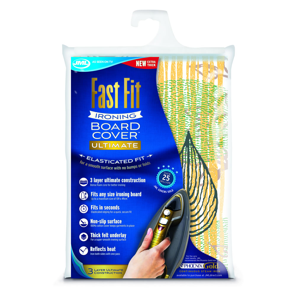 JML Ultimate Fast Fit Ironing Board Cover Leaf Design Image 4