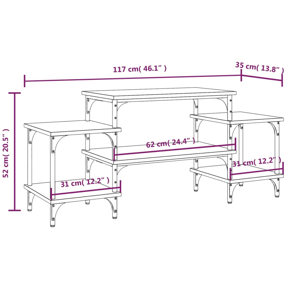 vidaXL 6 Shelf Sonoma Oak TV Cabinet Image 9