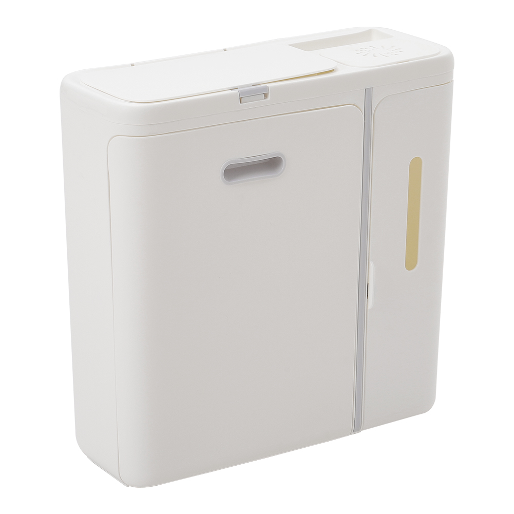Living and Home Kitchen Mini Trash Bin with Lid White Image 2