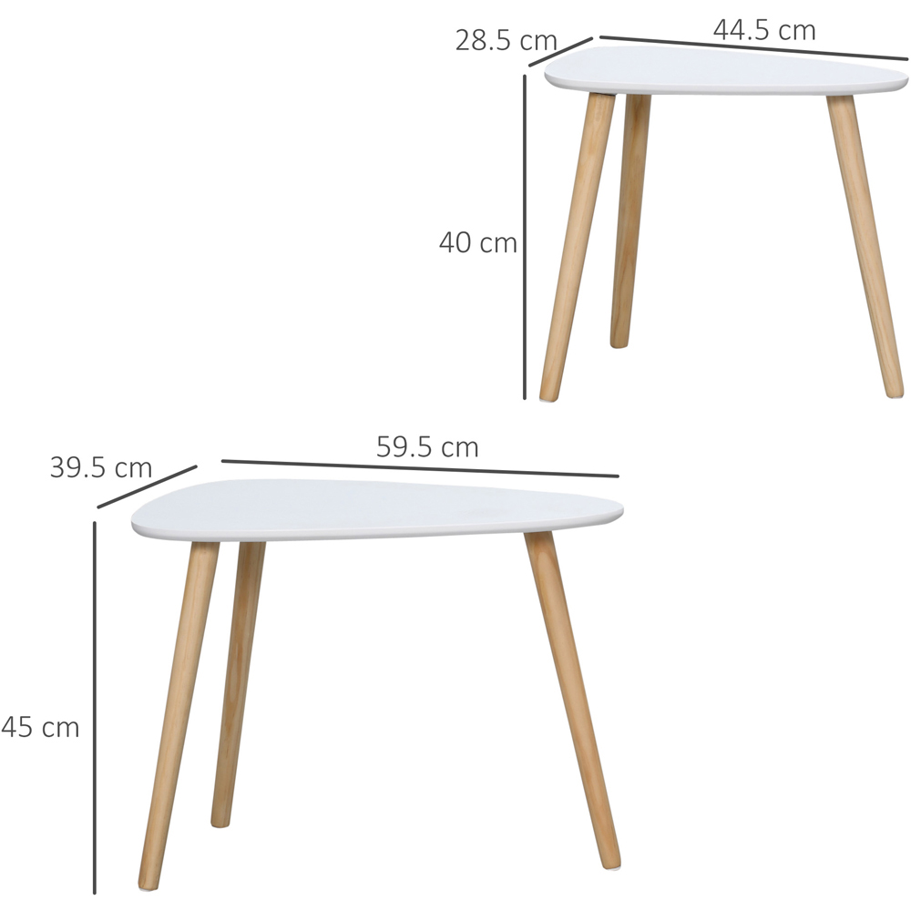 Portland White Triangular Nest of Tables Set of 2 Image 7