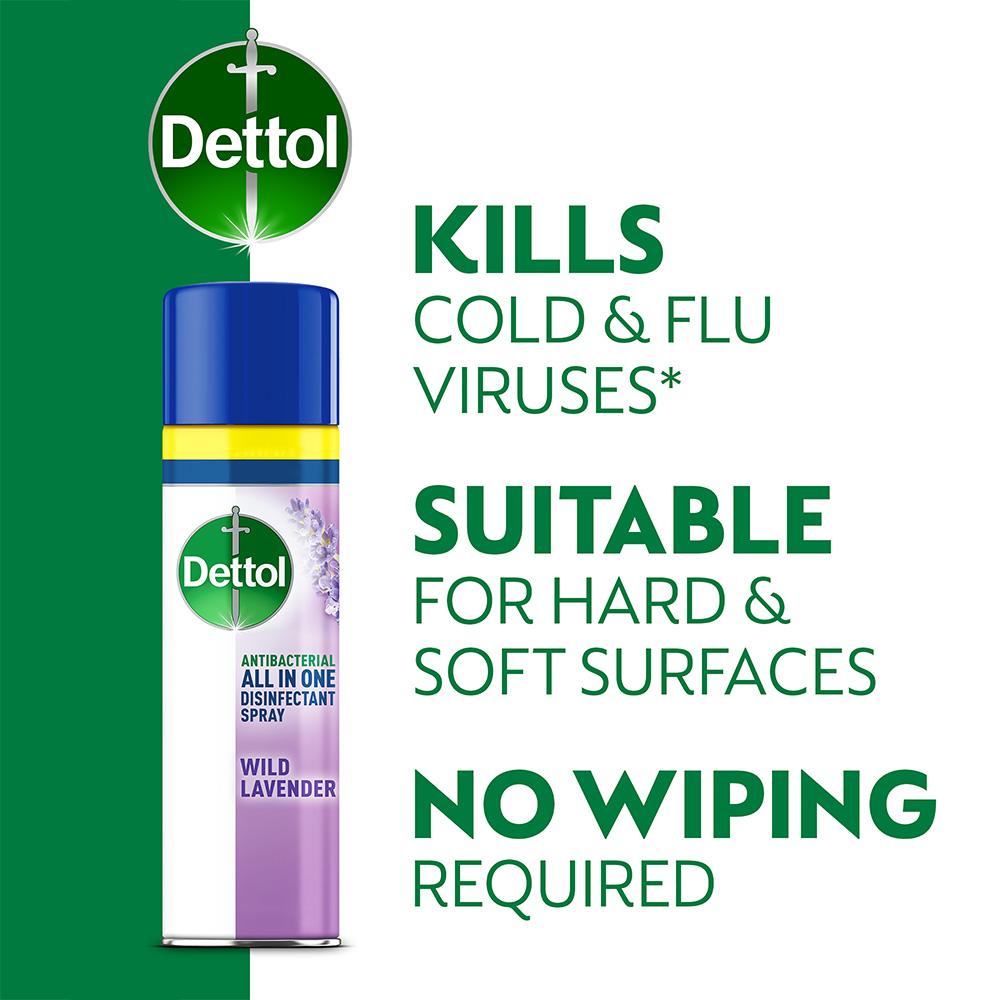 Dettol Wild Lavender Antibacterial All in One Disinfectant Spray 500ml Image 4