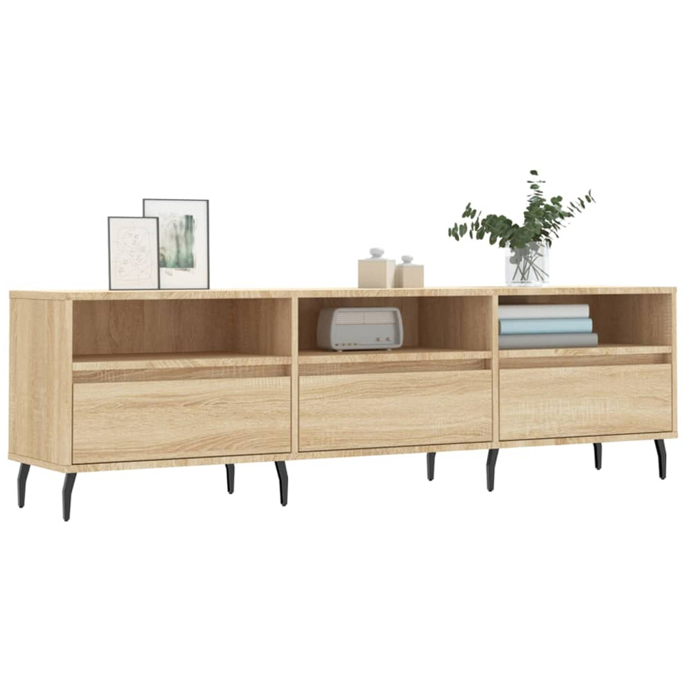 vidaXL 3 Door 3 Shelf Sonoma Oak TV Cabinet Image 3