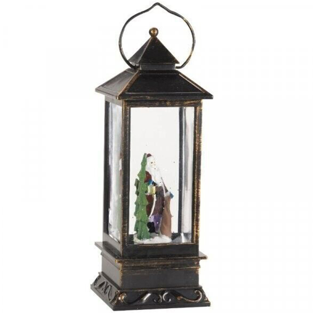 Marco Paul Warm White LED Snow Swirl Santa Lantern Image 1