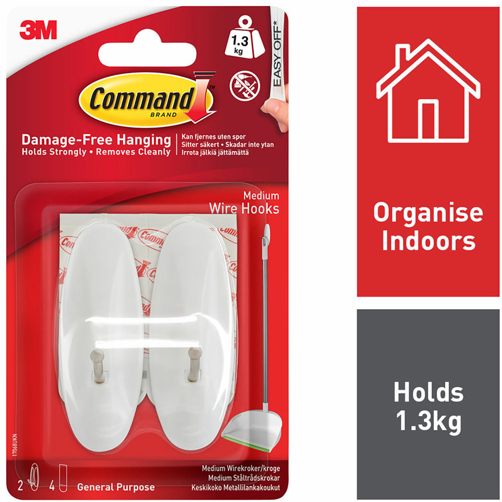 Command White Damage Free Medium Wire Hooks Image 2