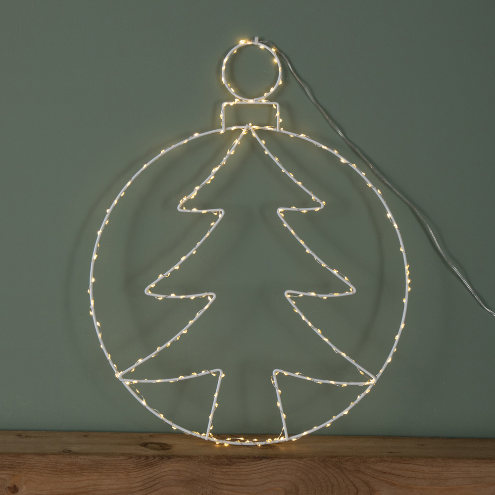 Samuel Alexander Warm White LED Light Up Tree Bauble Hanging Christmas Decoration Image 1