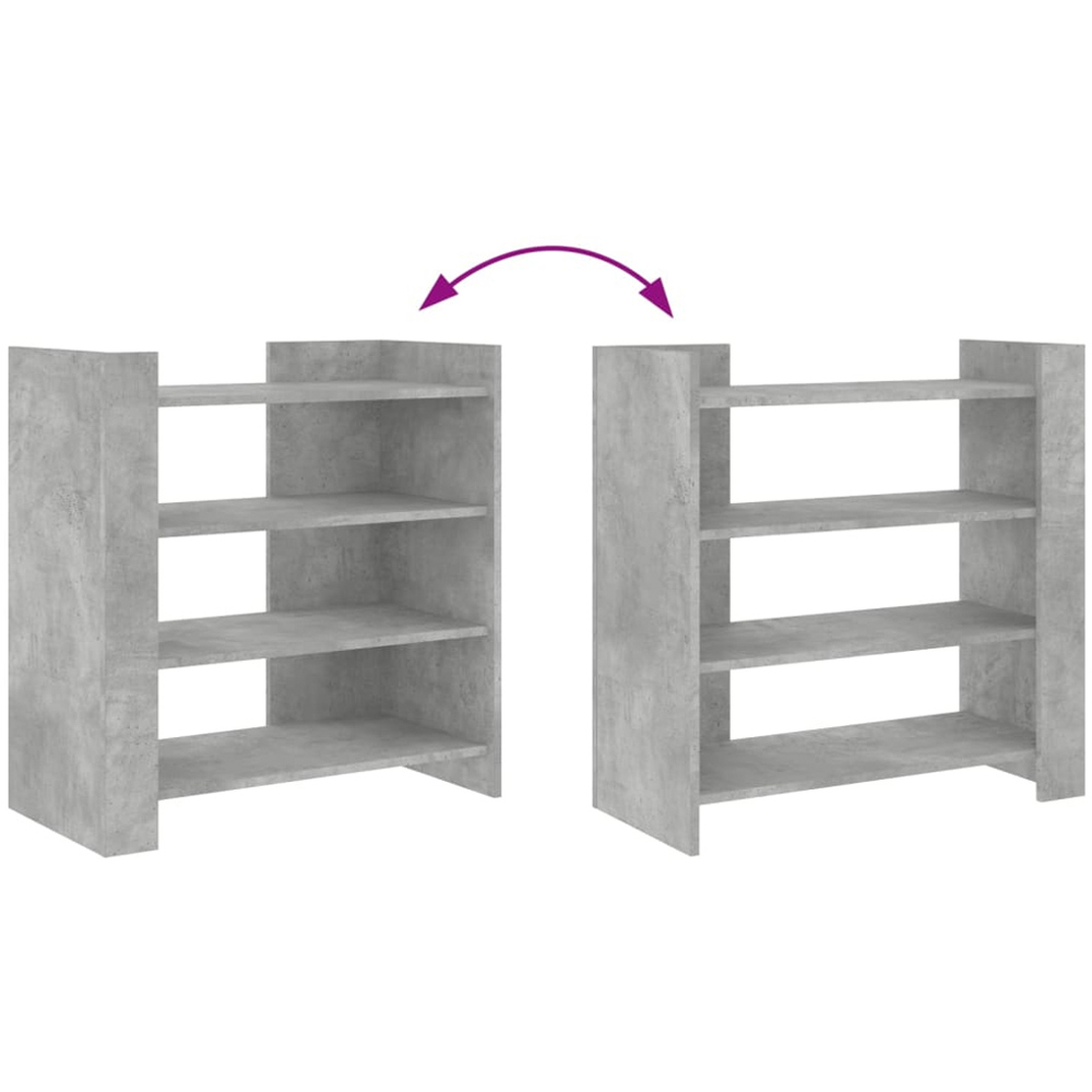 vidaXL 4 Shelf Concrete Grey Wooden Sideboard Image 8