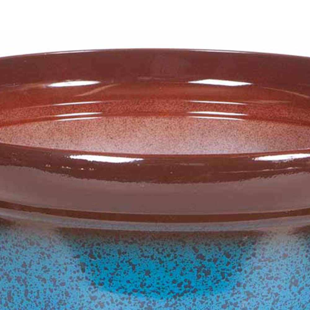 YouGarden Mottled Blue Ceramic Look Plastic Planter 39.5cm Image 2