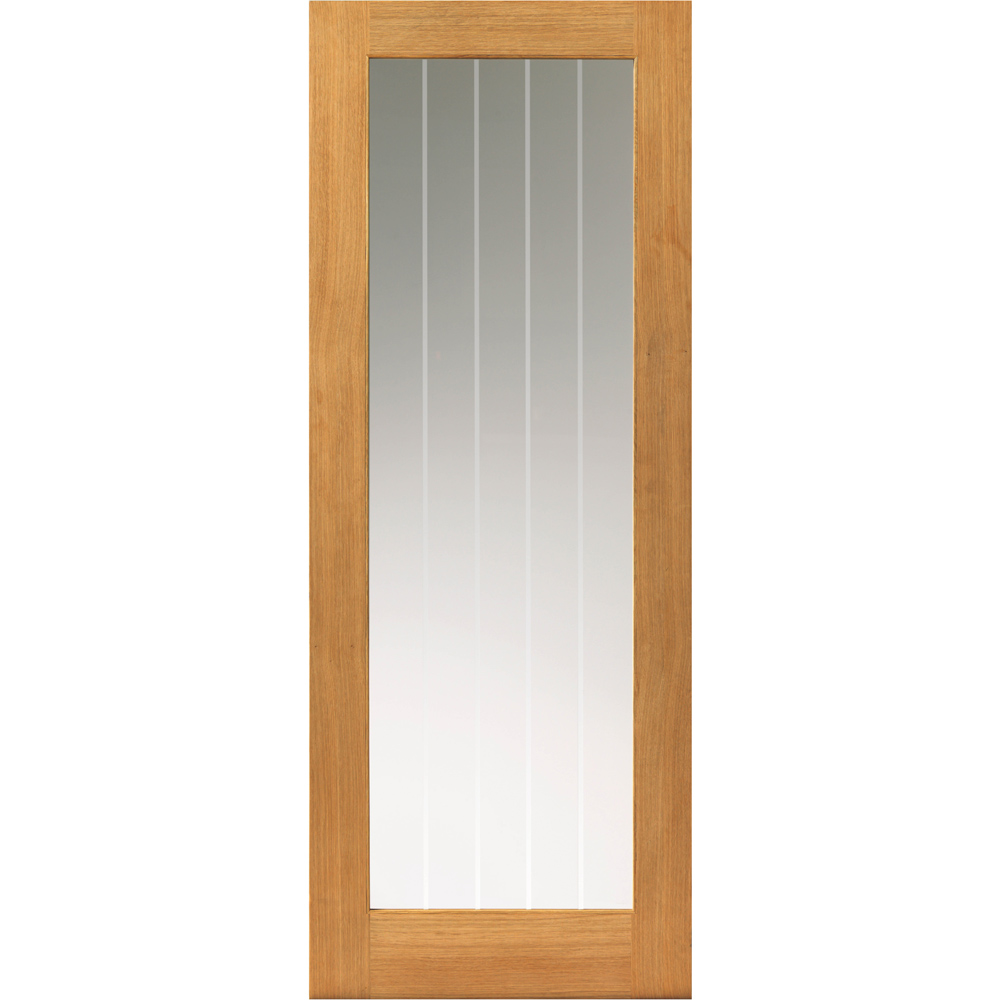 JB Kind Thames Cottage Oak 1 Light Finished Glazed Internal Door 1981 x 762mm Image 1