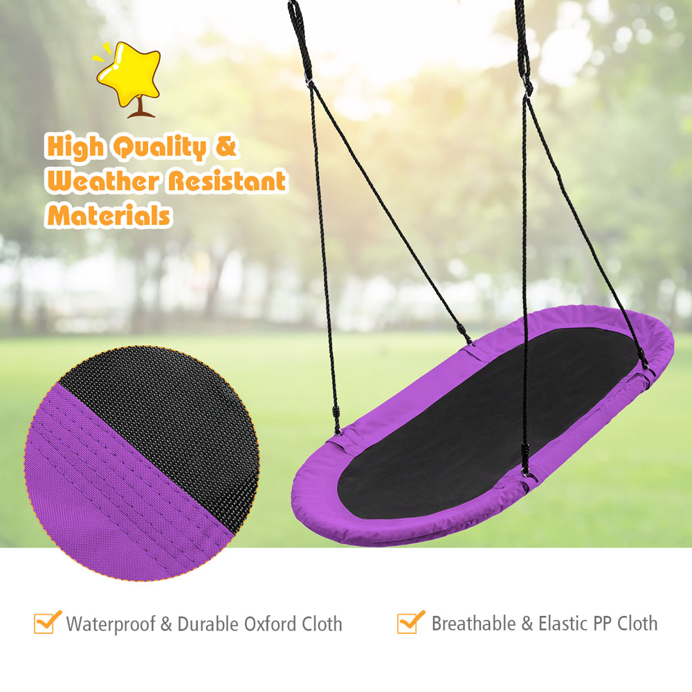 Costway Purple Children Oval Adjustable Swing Set 150cm Image 6