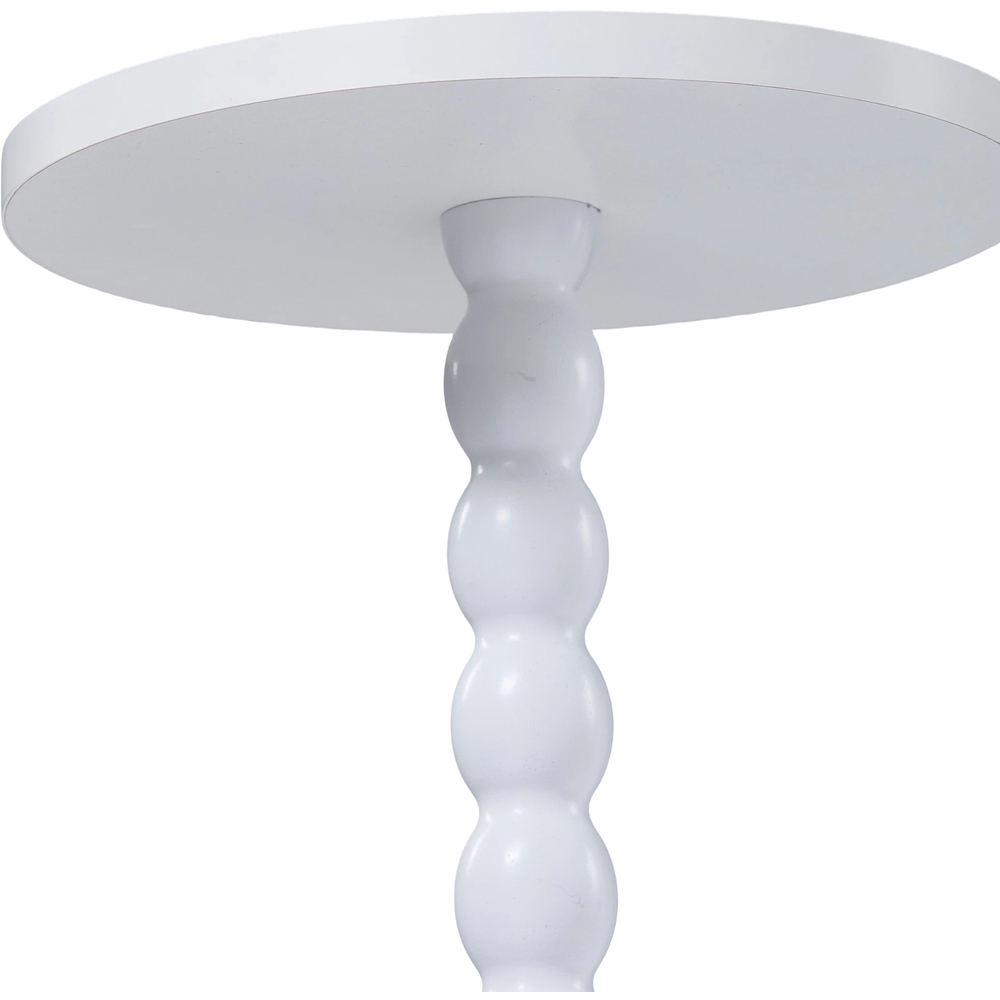 Living and Home White Round Spindle Pedestal Side Table Image 5