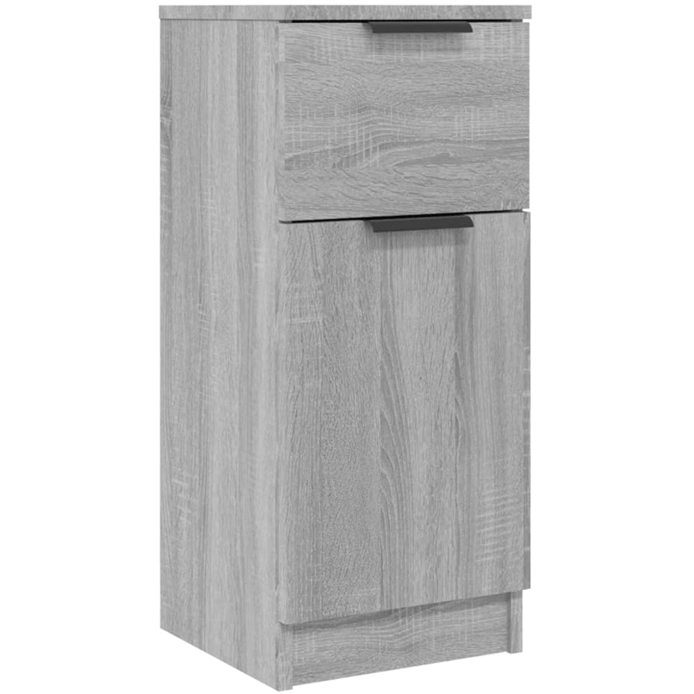 vidaXL Single Door Single Drawer Grey Sonoma Wooden Sideboard Set of 2 Image 4
