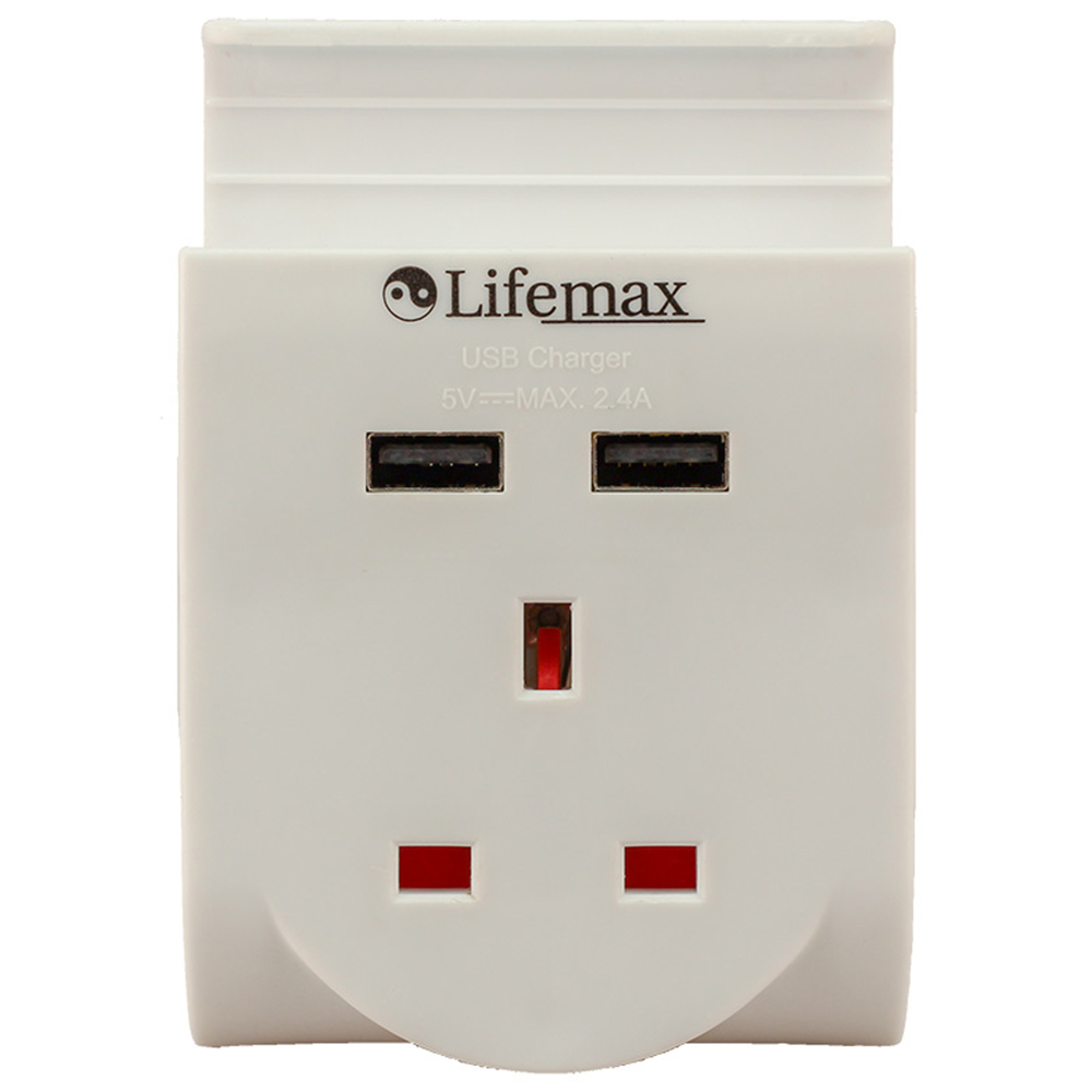 Lifemax Plug Through USB Charger Image 3