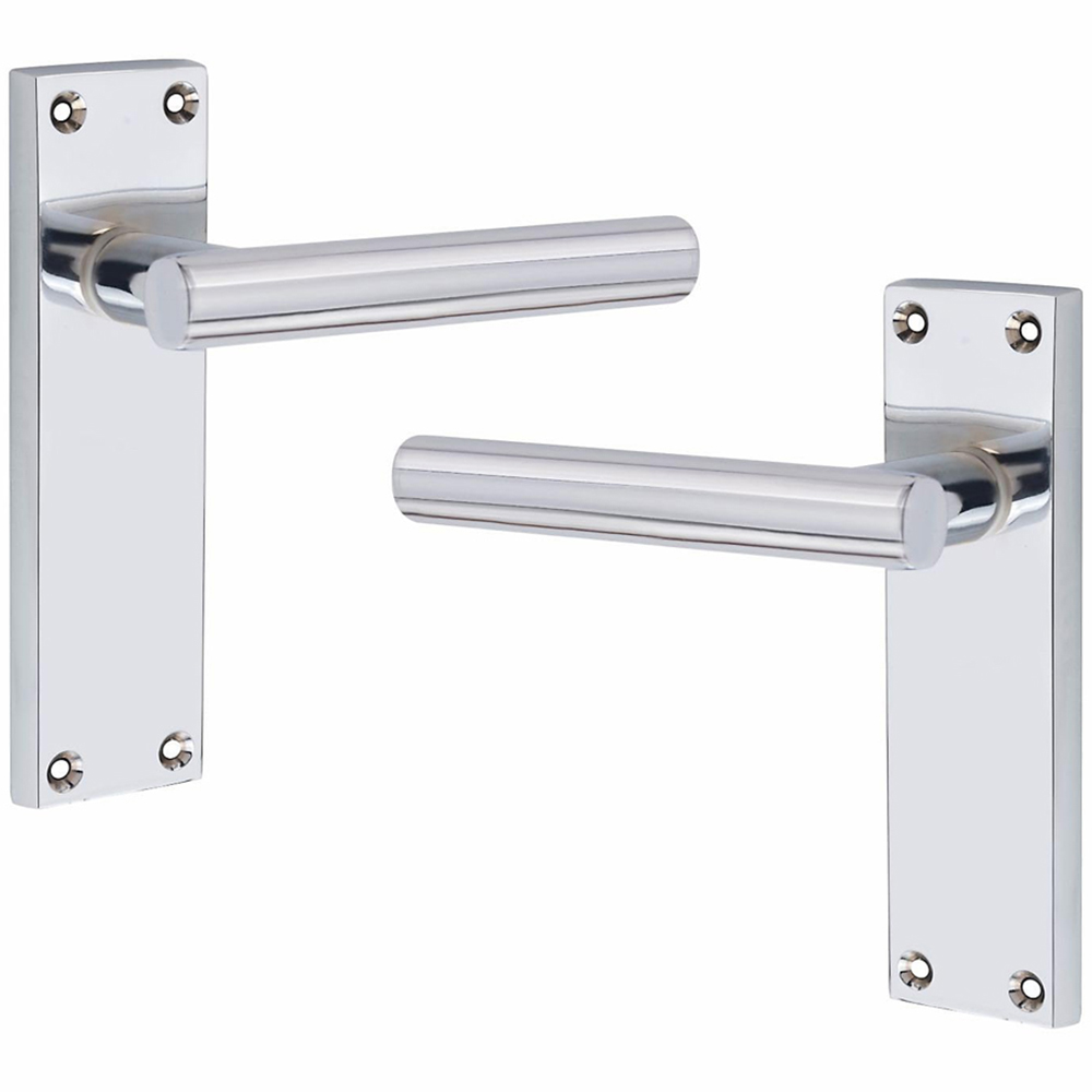 Golden Grace Victorian Straight T-Bar Silver Latch Handles Set 6 Pack Image 3