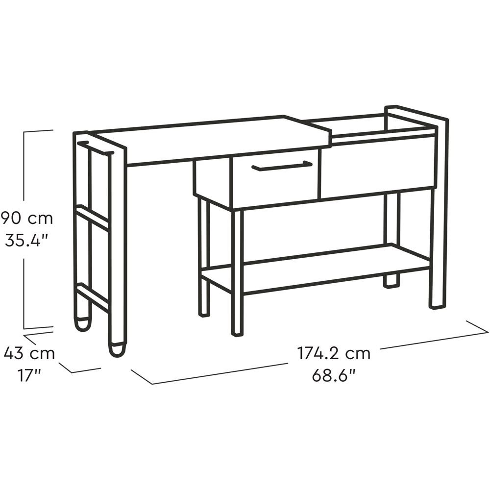 Keter Signature Single Drawer Single Shelf Rosewood Extendable Hosting Party Table Station Image 9
