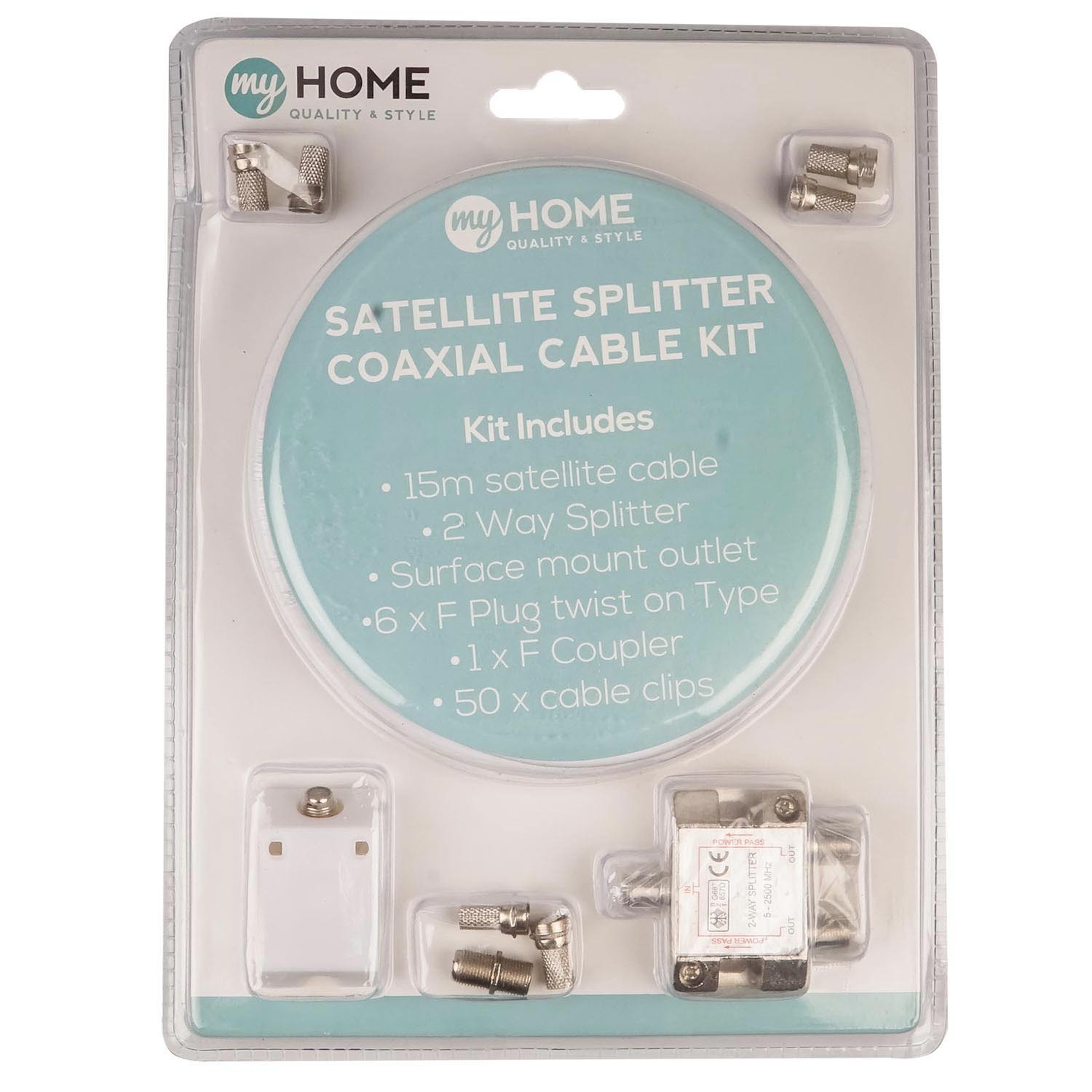 My Home Satellite Splitter Coaxial Cable Kit Image