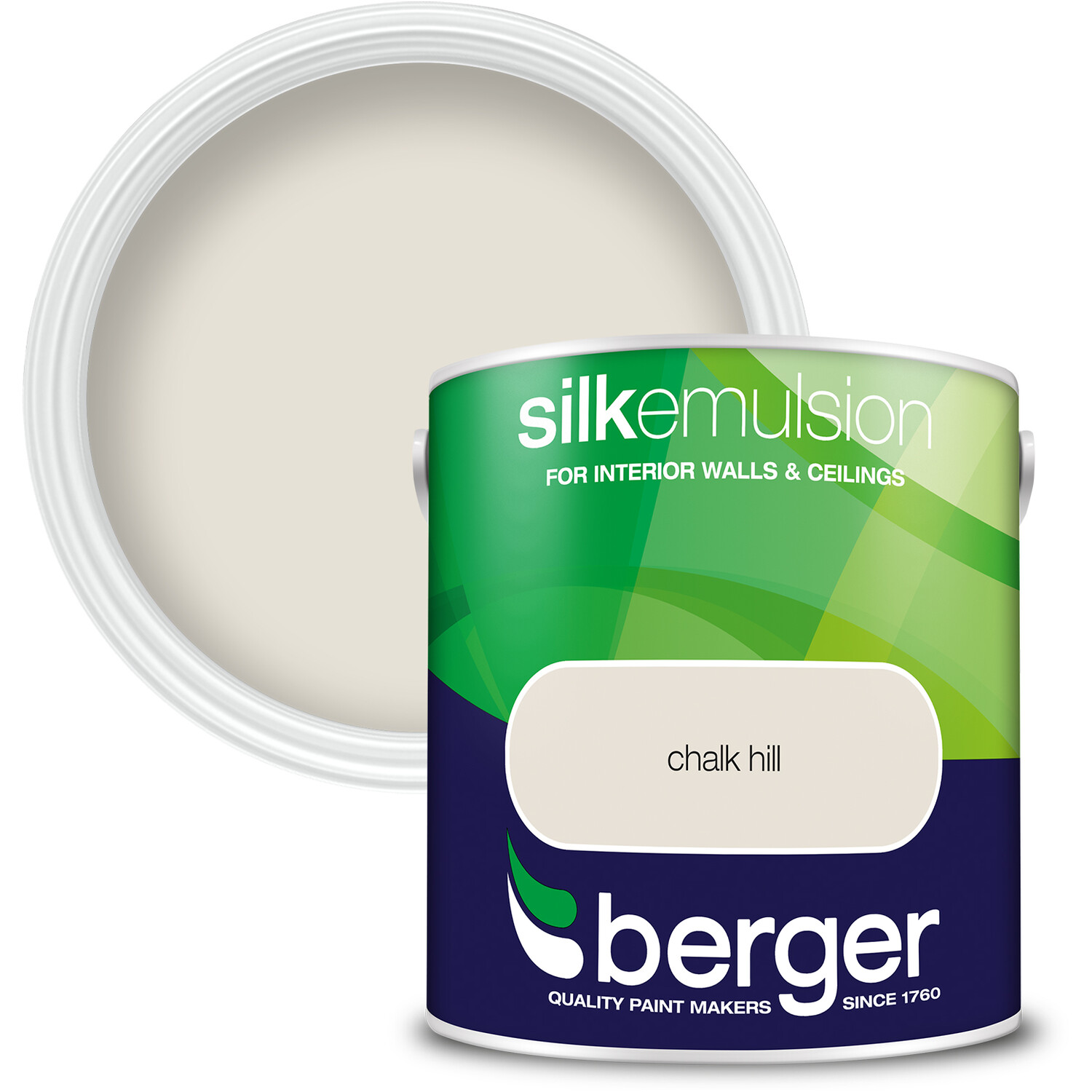 Berger Walls & Ceilings Chalk Hill Silk Emulsion Paint 2.5L Image 1