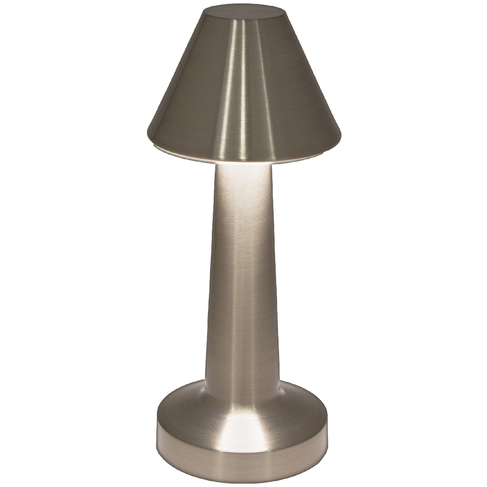 Global Gizmos Silver Rechargeable LED Table Lamp Image 1