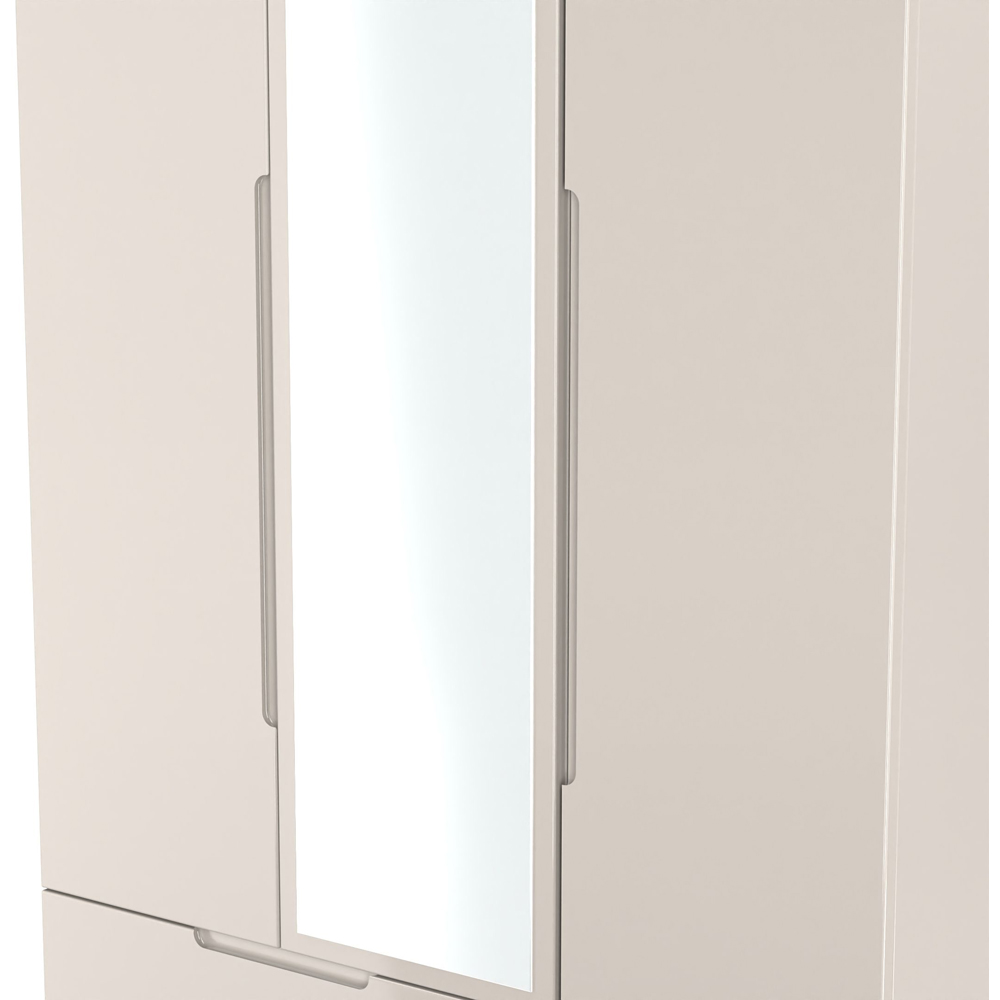 Crowndale Milan 3 Door 2 Drawer Kashmir Gloss and Kashmir Tall Mirrored Wardrobe Ready Assembled Image 4