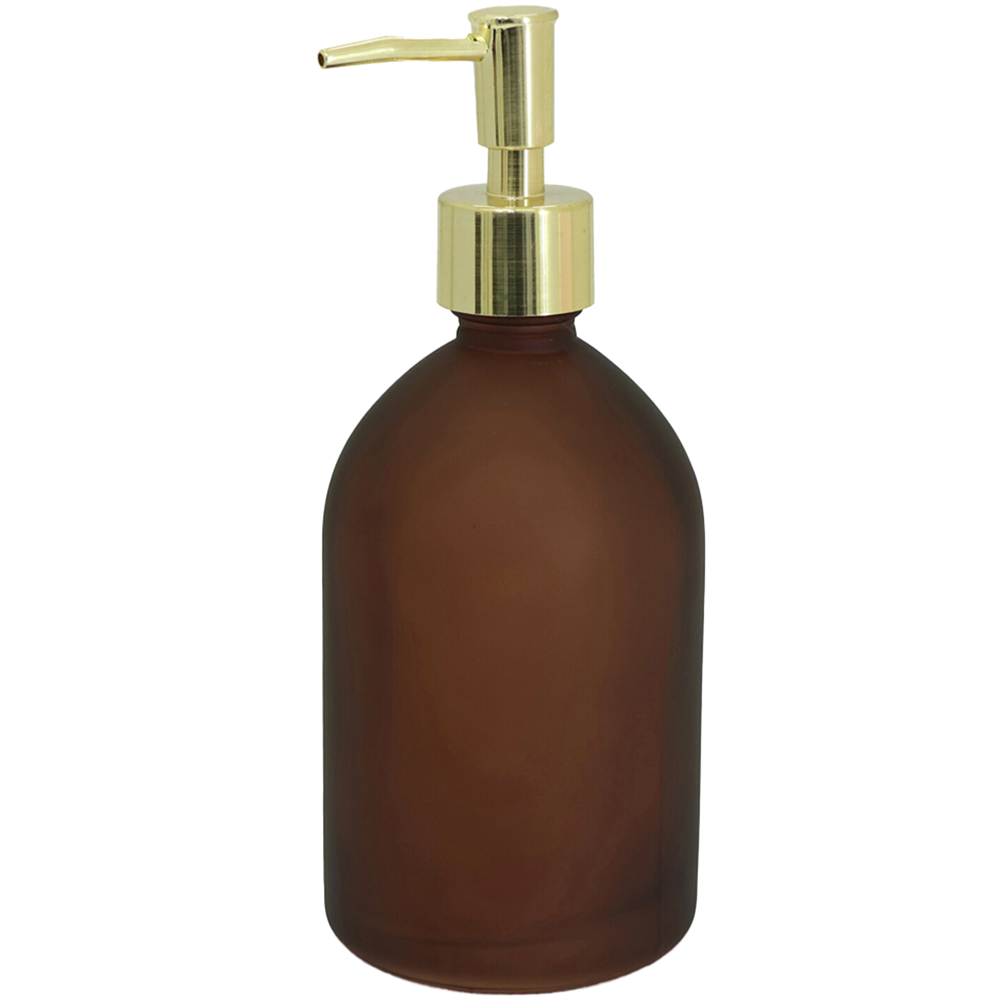 Amber Glass Soap Dispenser Rust Image