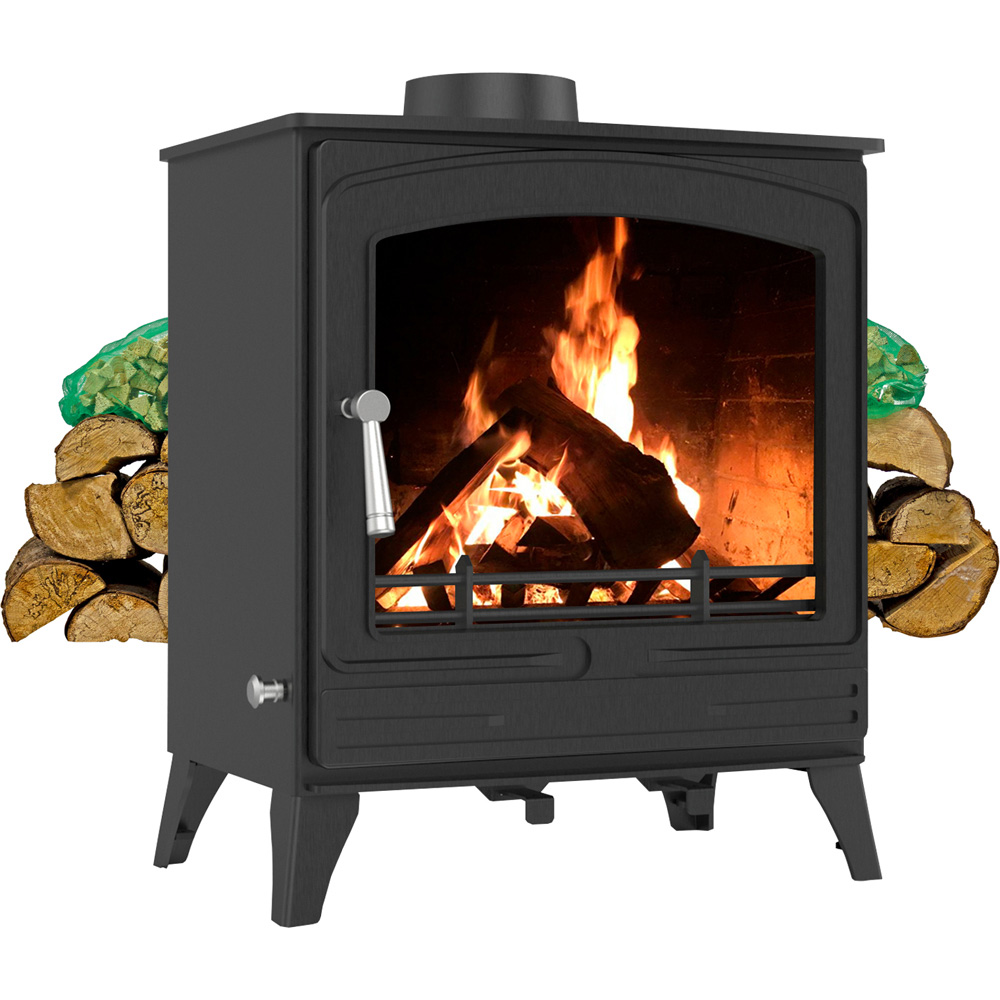 RoyalFire Steel Eco Multifuel Stove 8.5kW with Firewood Starter Kit Image 3