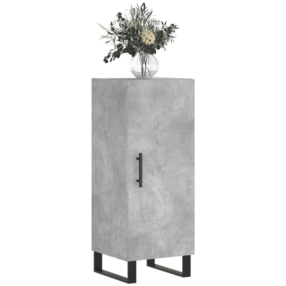 vidaXL Single Door Concrete Grey Wooden Sideboard Image 3