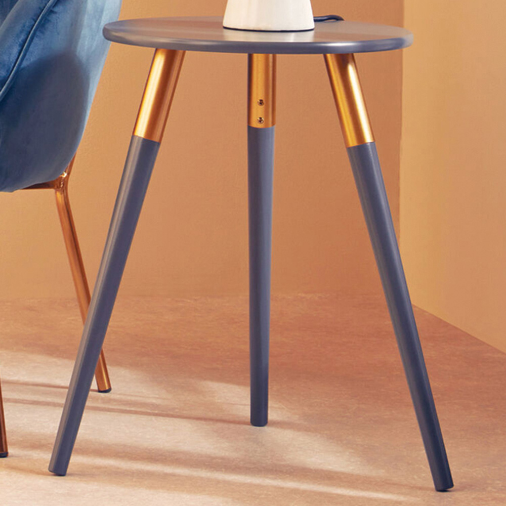 Premier Housewares Dark Grey Round Top Side Table Image 1