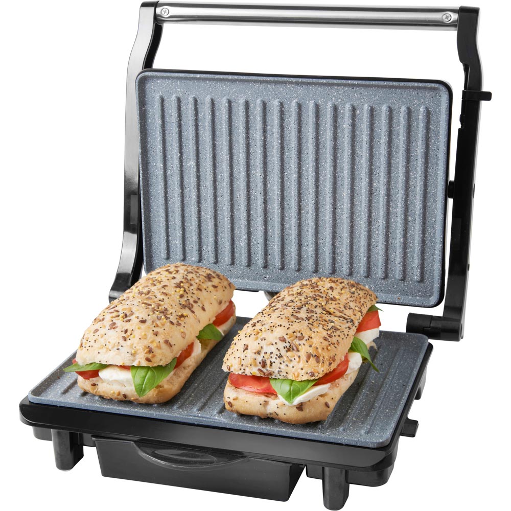 Quest Black and Silver Marble Coated Health Grill and Panini Press Image 4