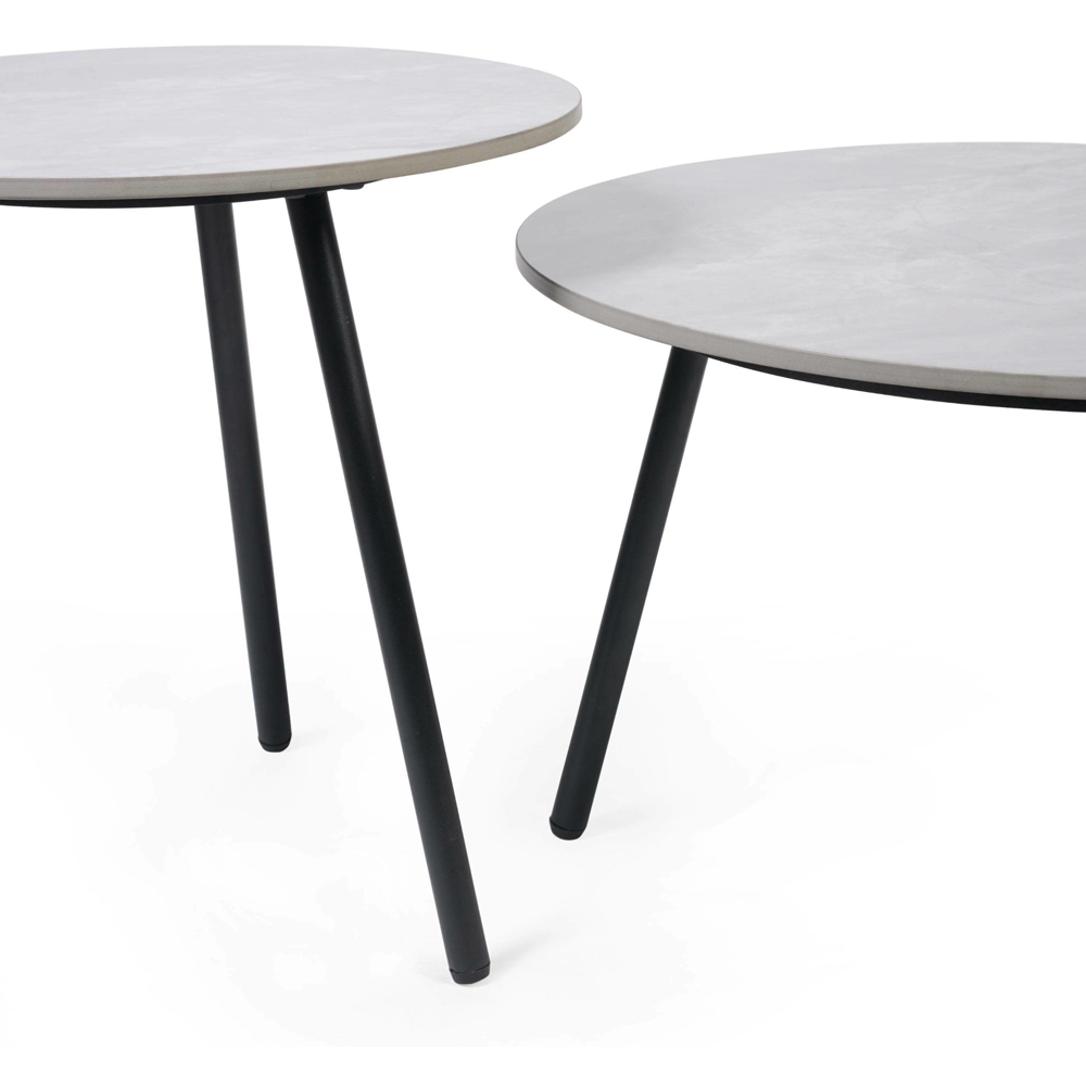 Julian Bowen Casper Grey Marble Effect Sintered Stone Top Side Table Set of 2 Image 4