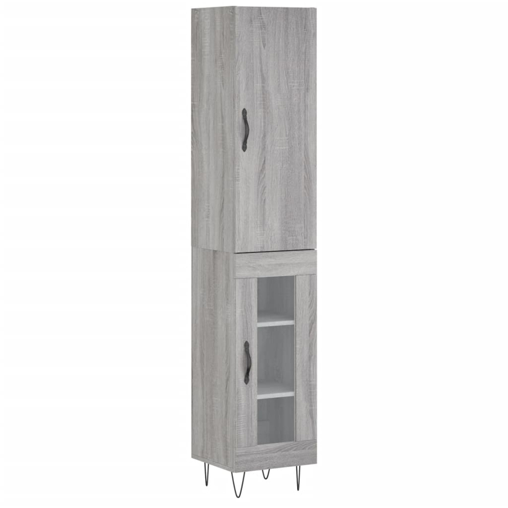 vidaXL 2 Door Grey Sonoma Highboard Image 2
